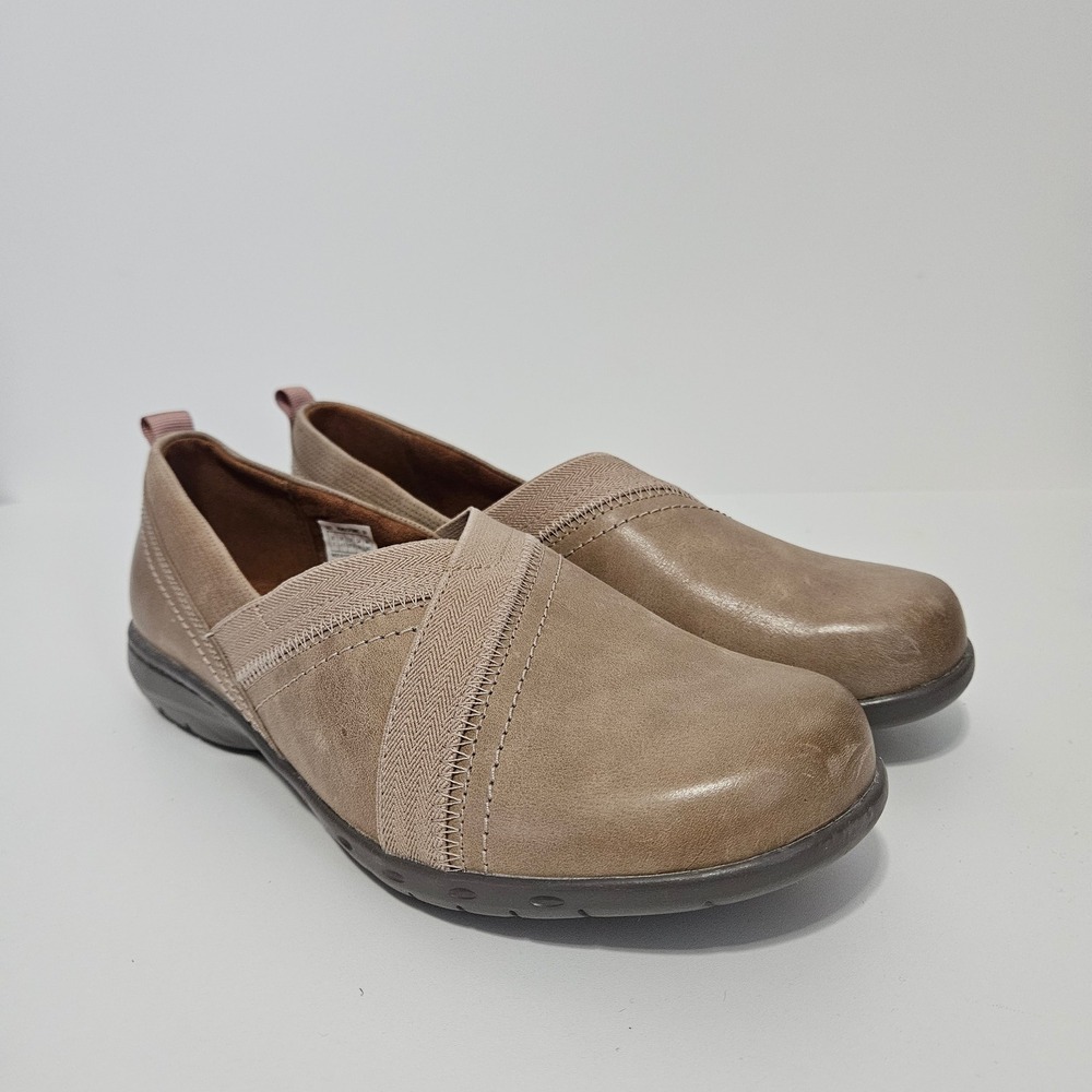 Cobb Hill Rockport Flats Shoes Womens 7 XW Taupe Slip On Loafers Neutral Office